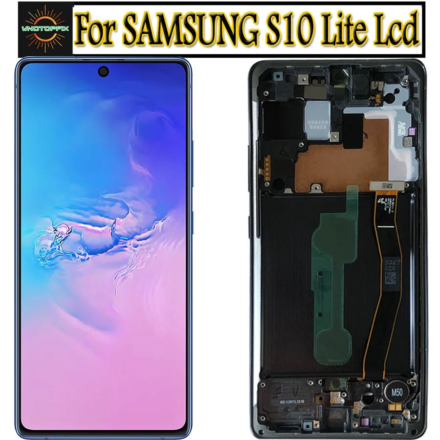 ЖК-дисплей Amoled 6 7 дюйма для Samsung S10 Lite сенсорный экран с дигитайзером в сборе и