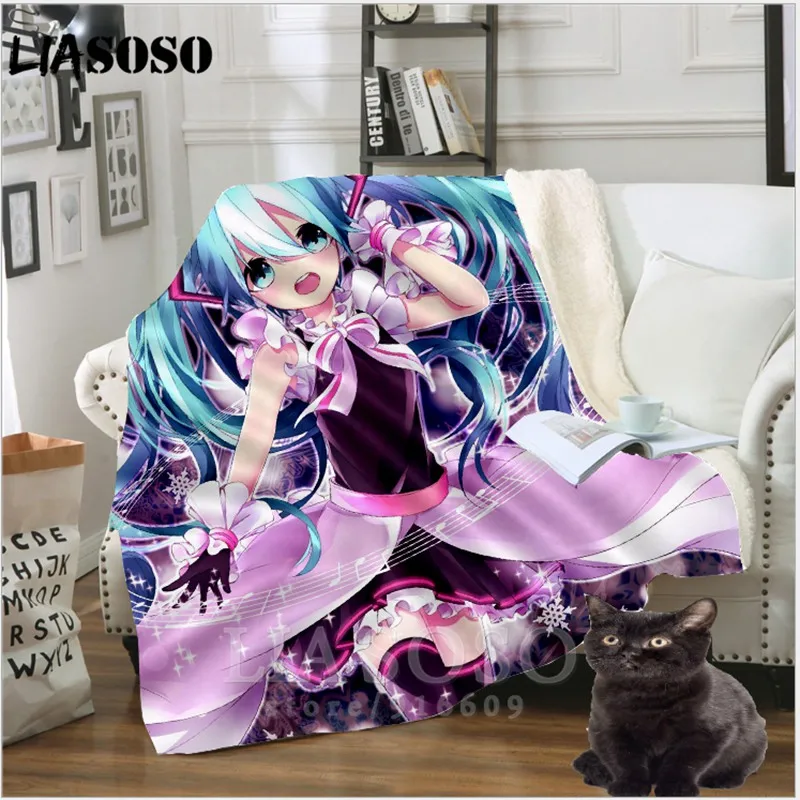 Диван-кровать с рисунком офисное Вокалоид Hatsune Miku сексуальные Harajuku набивное одеяло-покрывало детское дорожное одеяло квилт для софы A23