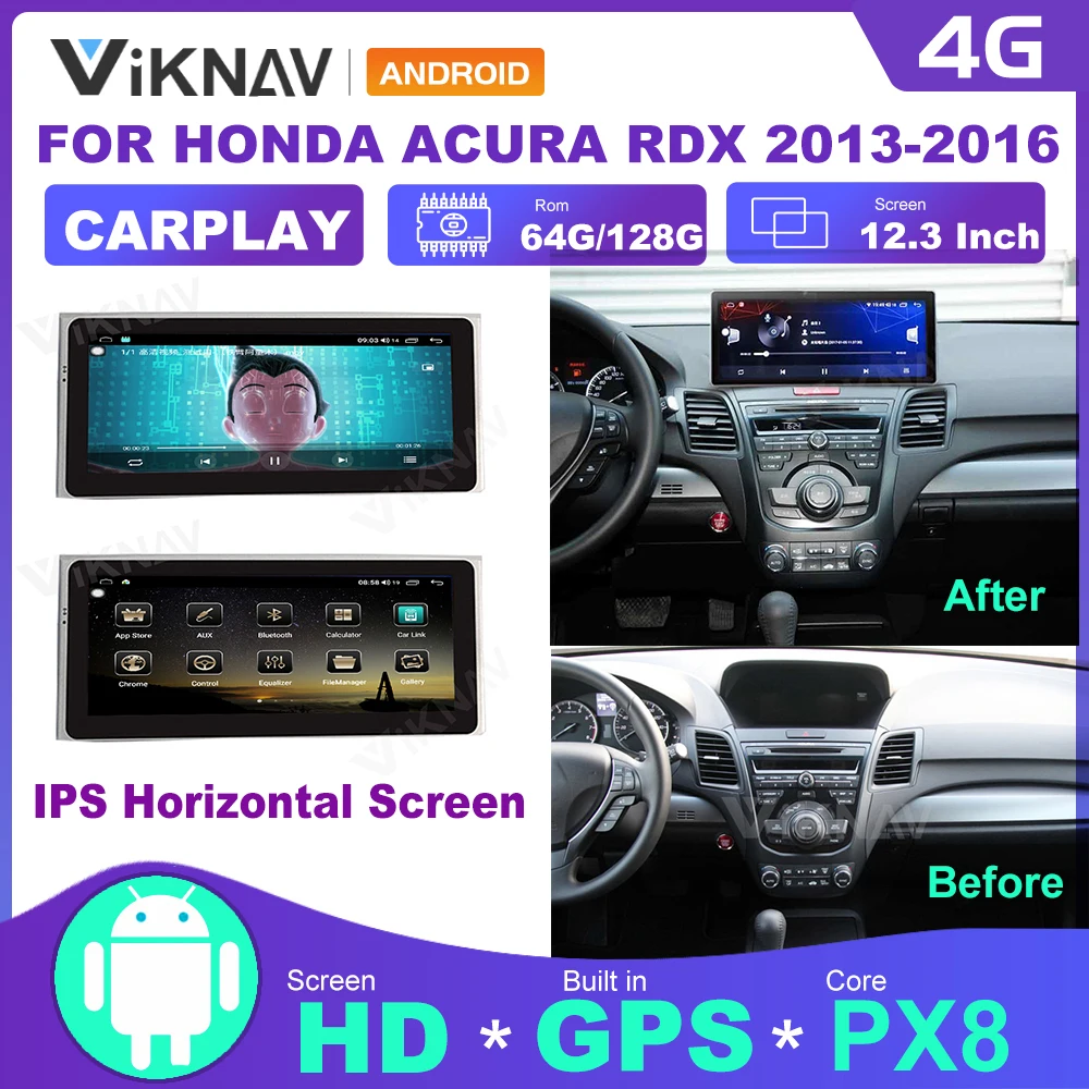 Автомагнитола на Android мультимедийный плеер для Honda Acura RDX 2013-2016 приемник HD IPS