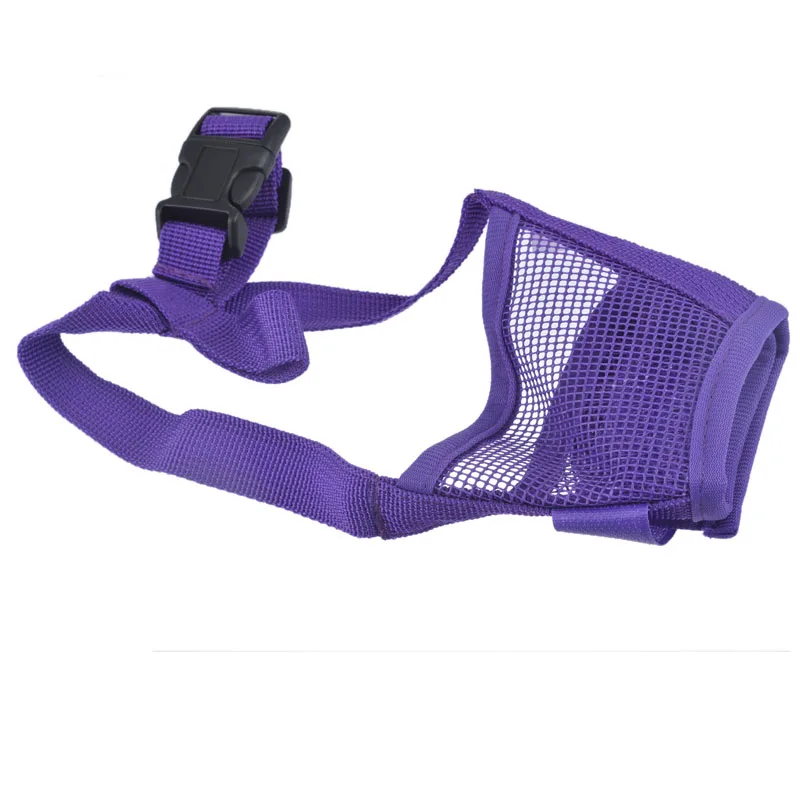 purple Устройство для дрессировки собак, домашних животных, собак, Регулируемая Маска, сетка, дышащие мордочки для маленькой большой собаки, рот намордник против лая, укусов, жевания - Цвет: purple