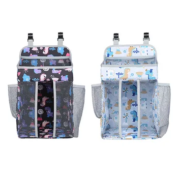 

Bed Hanging Bags Portable Stickers Large Capacity Crib Diapers Storage Bag