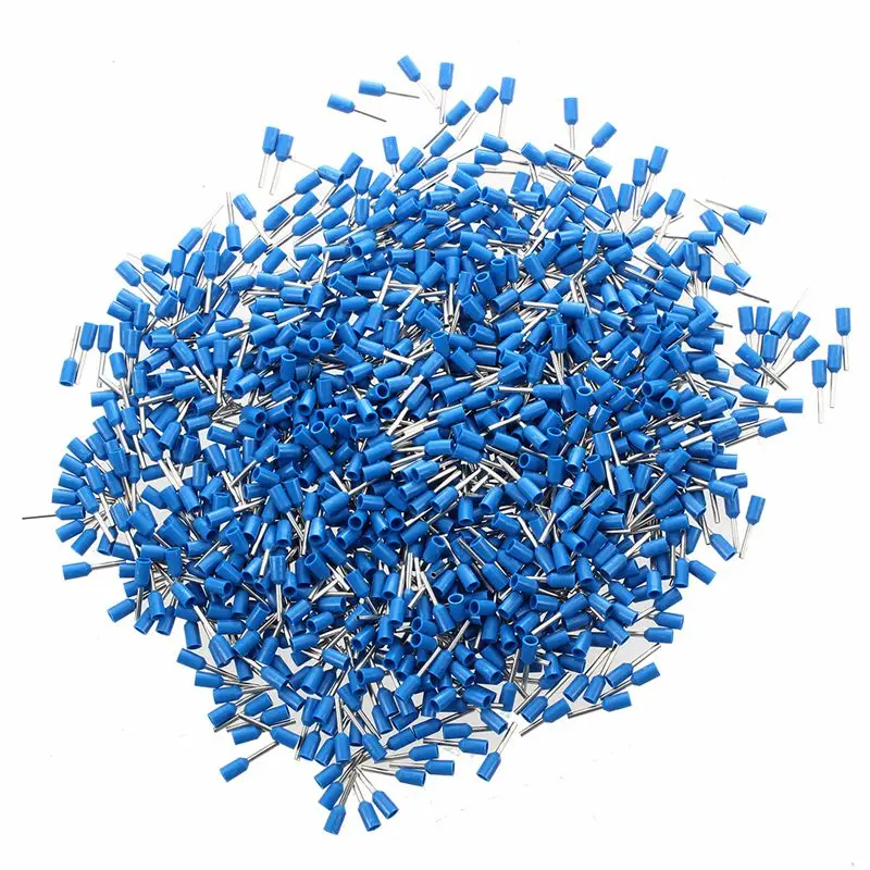 New-Blue PVC Sleeve Insulated Pin Crimp Terminals Connector for 21 AWG 1000 Pcs | Обустройство дома