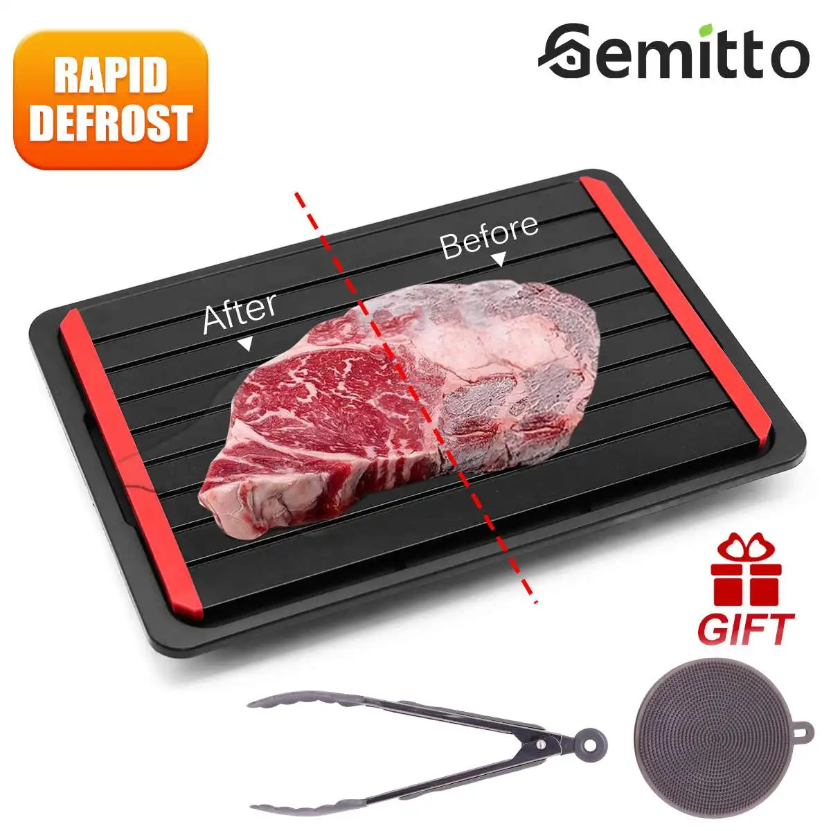 New Fast Defrosting Tray Plate Kitchen Defrost Meat Frozen Food Safety Tool Mat 
