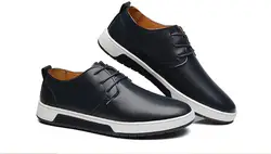 2019 Новый Элитный бренд Мужская обувь кожаные Для мужчин повседневная обувь модные мужские взрослая обувь, обувь без каблука Для мужчин