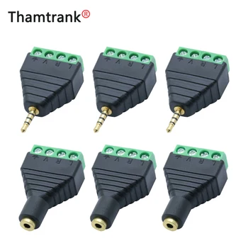 

10set/20pcs 4pin Terminal Block to 2.5mm jack male female stereo plug 4 pole AV balun cable connector DIY accessories