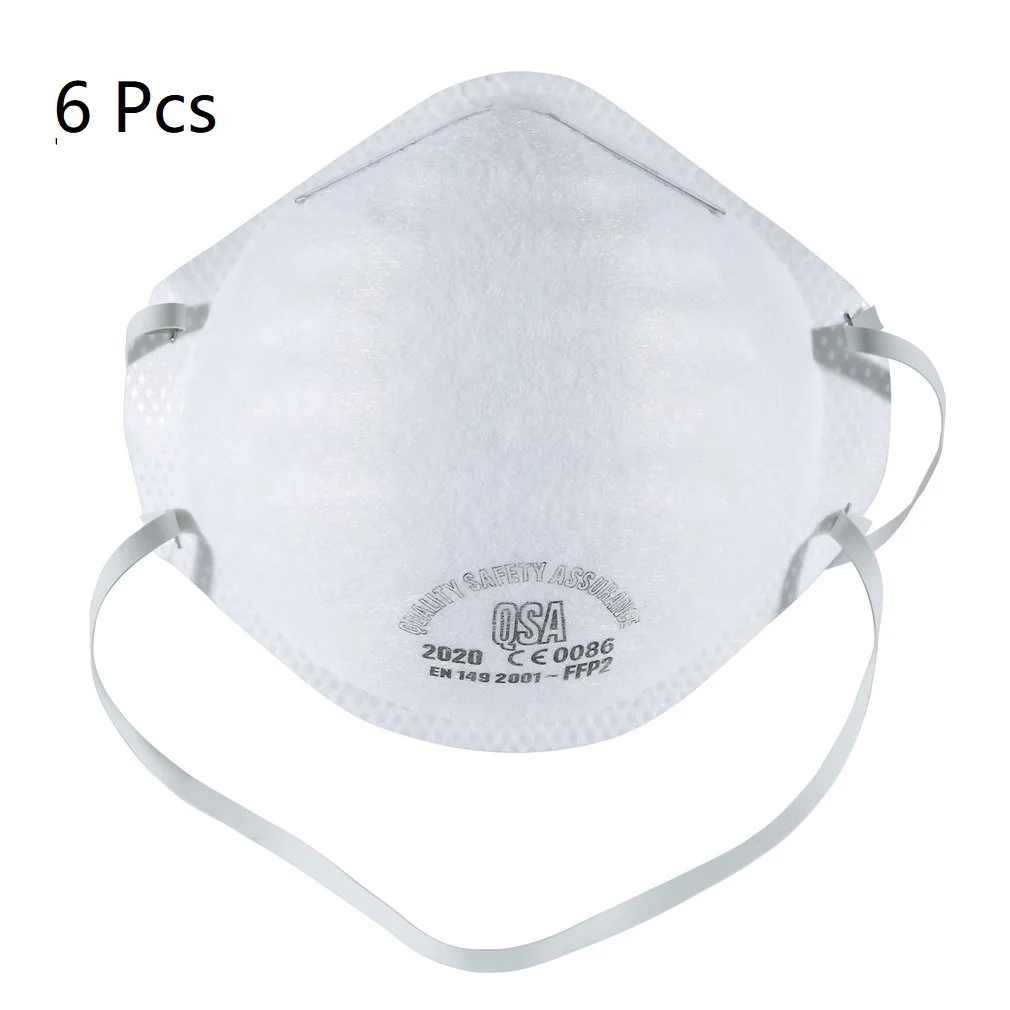 

6 pcs Non-woven Masks Anti-Fog Respirator Anti Influenza Respirator Mask FFP2 Round Mask Dust Mask Anti Pm2.5