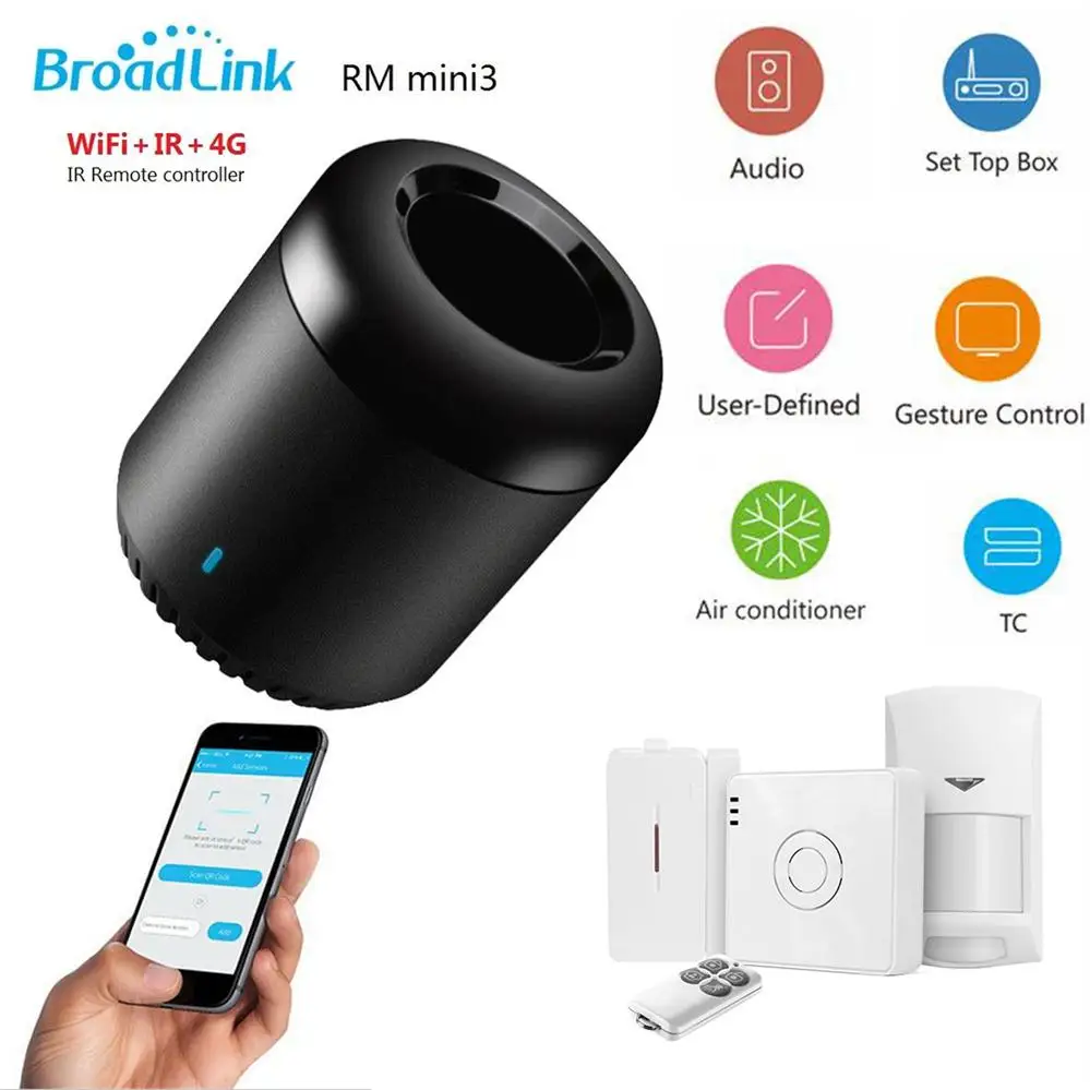 

Broadlink RM4C Mini Bestcon IR+4G+WiFi Remote Voice Control Compatible Alexa Google Home rm mini3 4G WiFi IR Fastcon Controller