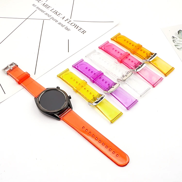 Colorful Transparent PVC Strap for Men and Women - 20mm/22mm Replacement Band