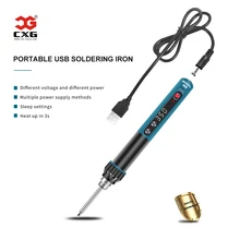 CXG-soldador eléctrico portátil USB, Mini herramientas de soldadura, 5V-24V, función de sueño de temperatura constante ajustable, pantalla LED 968