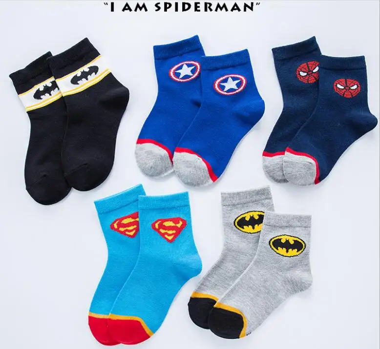 10 шт./партия, детские носки, Осень-зима, новые носки для колледжа с героями мультфильма «Мой герой», носки без пятки средней длины для мальчиков и девочек