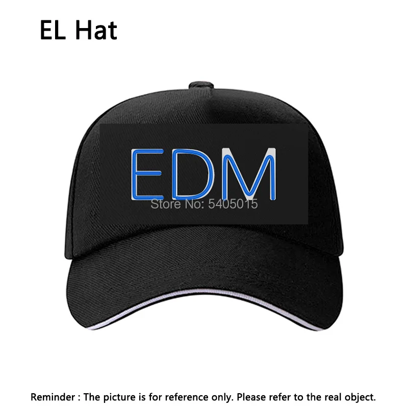 Светящиеся буквы Волк/EDM/LAA Бейсболка Мода Мужчины Женщины EL Hat светящиеся вечерние шляпы для праздника DIY украшения(Цвет: Черный