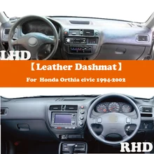 Dashmat-cubiertas de cuero para salpicadero de coche, accesorio de gamuza, parasol, cojín para Honda orhia Civic Ek3 Cx Si Ej9 Ek1 Ek4