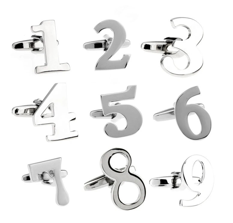 男性のアラビア数字カフスシルバー品質の真鍮素材数字デザインカフス卸売 小売送料無料 Aliexpress ジュエリー アクセサリー
