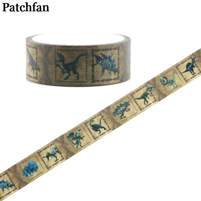 20 шт./лот Patchfan Винтаж динозавр 90s мультфильм Забавный DIY Скрапбукинг малыш Васи бумага маскирующая Лента печатная наклейка Пастер A2215