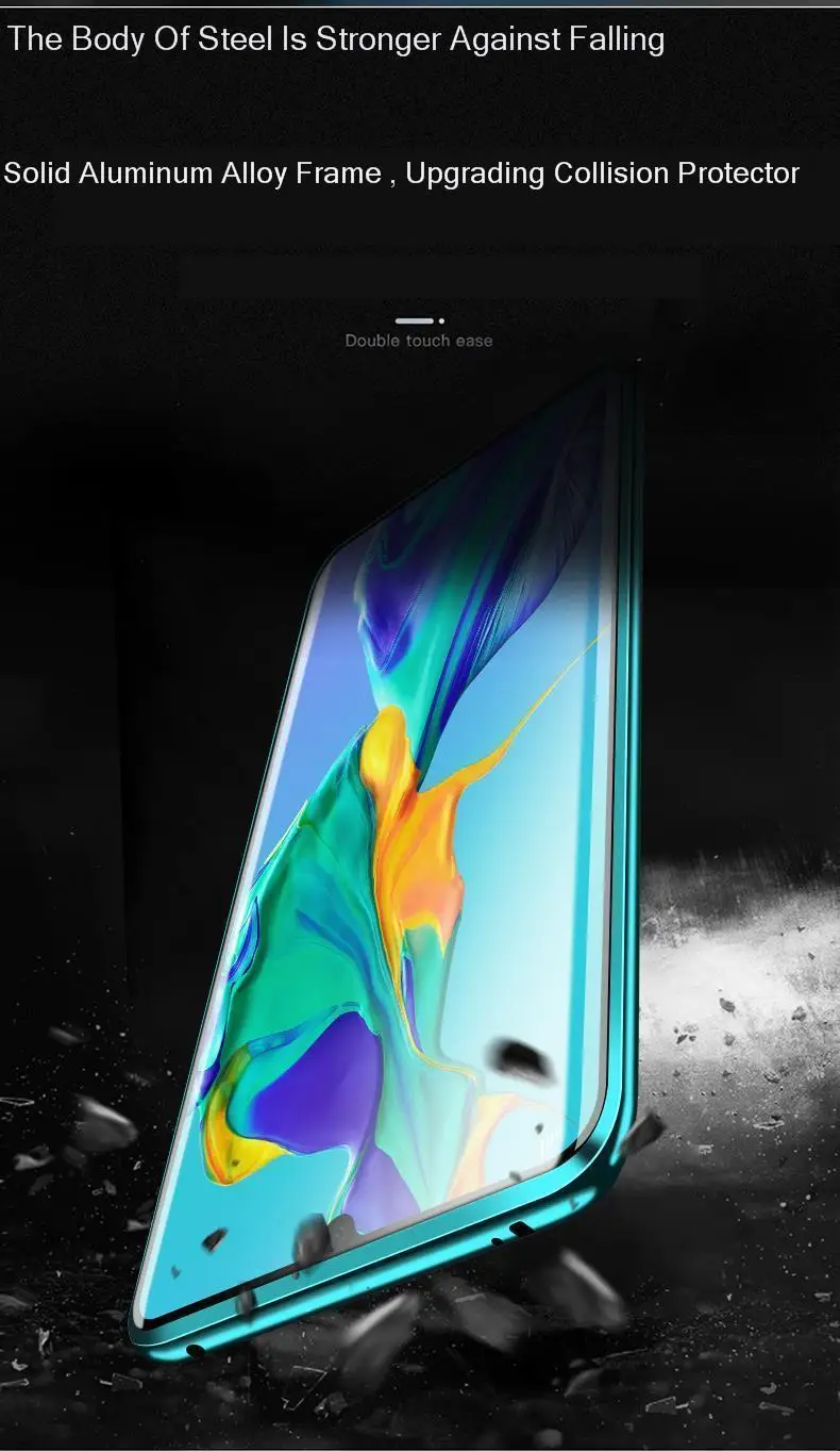 Роскошный Магнитный чехол для coque huawei mate 20x чехол Pro lite металлический бампер+ стеклянная крышка для huawei mate 20 p20 Pro Чехол 20Lite