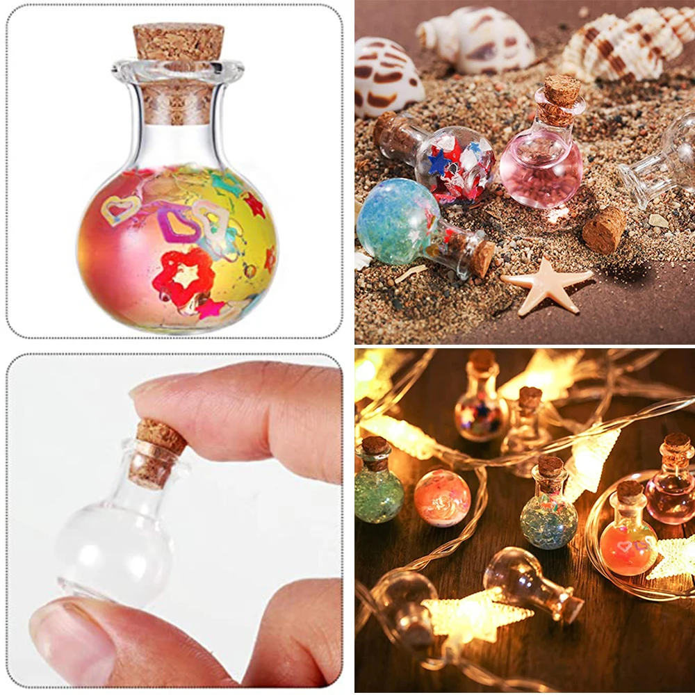 10 Pcs Mini Glass Bottles Clear Drifting Bottles Small Wishing Bottles With Cork Stoppers For Wedding Birthday Party Diy Crafts ► Photo 3/6