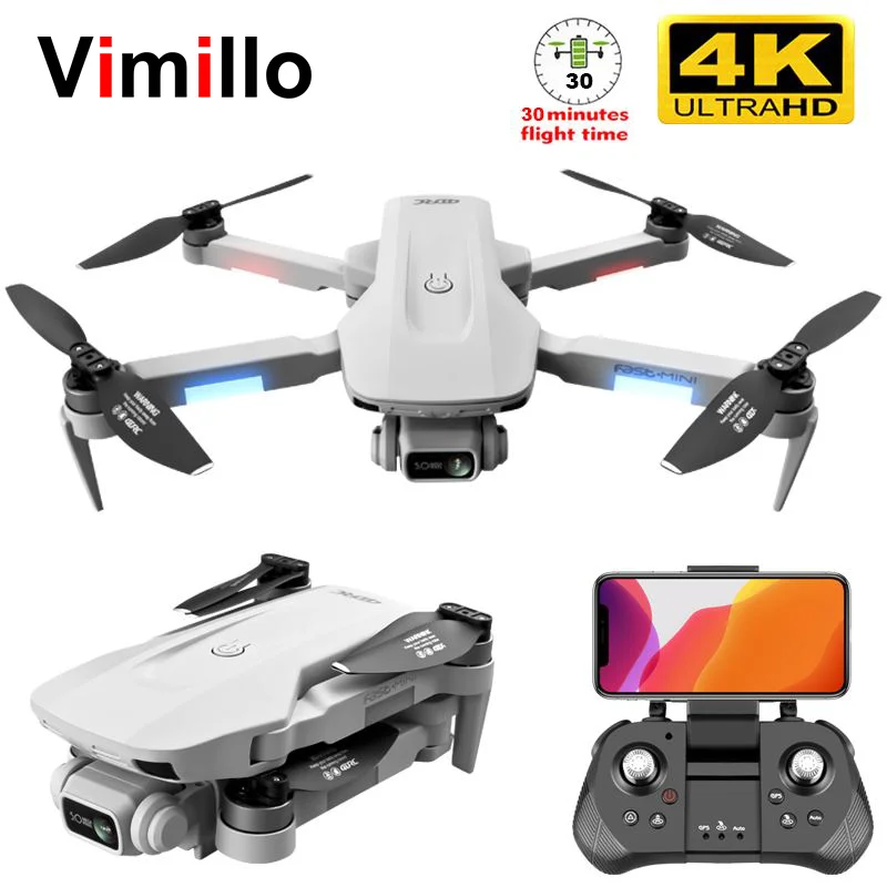 US $106.70 Vimillo Newest F8 Drone 5g Gps Wifi Fpv With Hd 4k Rc Quadcopter Camera Dron Supports Tf Card Flight 30 Min Vs F4 Sg906 Pro2