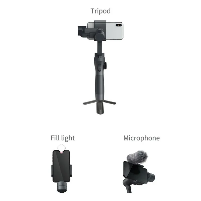 Для захвата 2 смартфона 3 оси Gimbal Экшн камера Gimbal для IOS Andriod Gopro 7 6 5 eken Yi Gimbal
