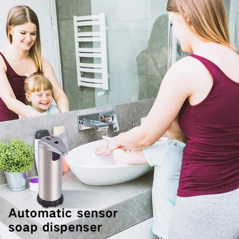

250ML Touchless Liquid Stainless Steel Soap Dispenser Smart Automatic Soap Dispenser Infrared Sensor Motion Bathroom Dispenser