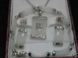 

new! woman's noblest green jade dragon pendant & earring bracelet jewelry set