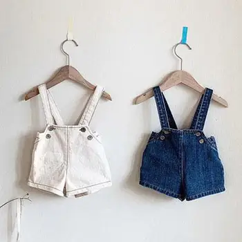

Children Overalls Denim Summer Baby Boys Denim Short Pants Girls Strap Shorts Kids Boys Jumpsuit Children's Jeans