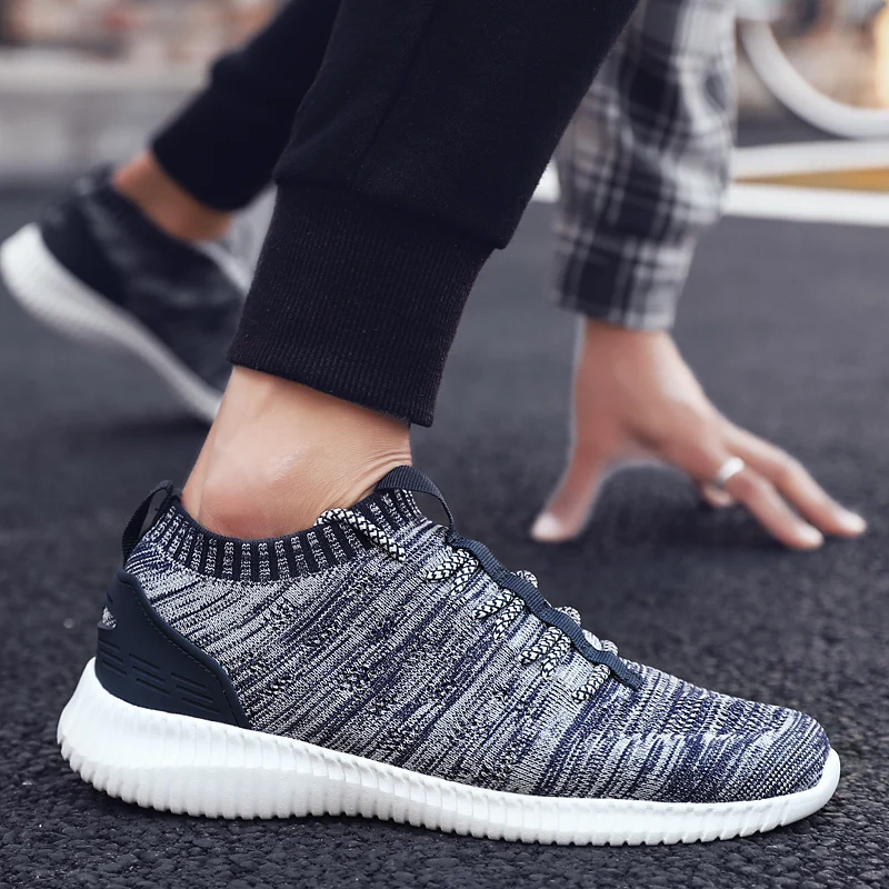 

Breathable flying woven running shoes shock absorbing shoes lightweight casual shoes sneakers men