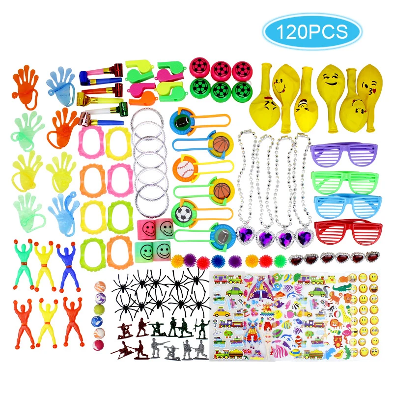 

120PCS Birthday Party Favors Toys for Children Carnival Prizes for Kids Classroom Reward for Goodie Bags Pinata Fillers Gifts