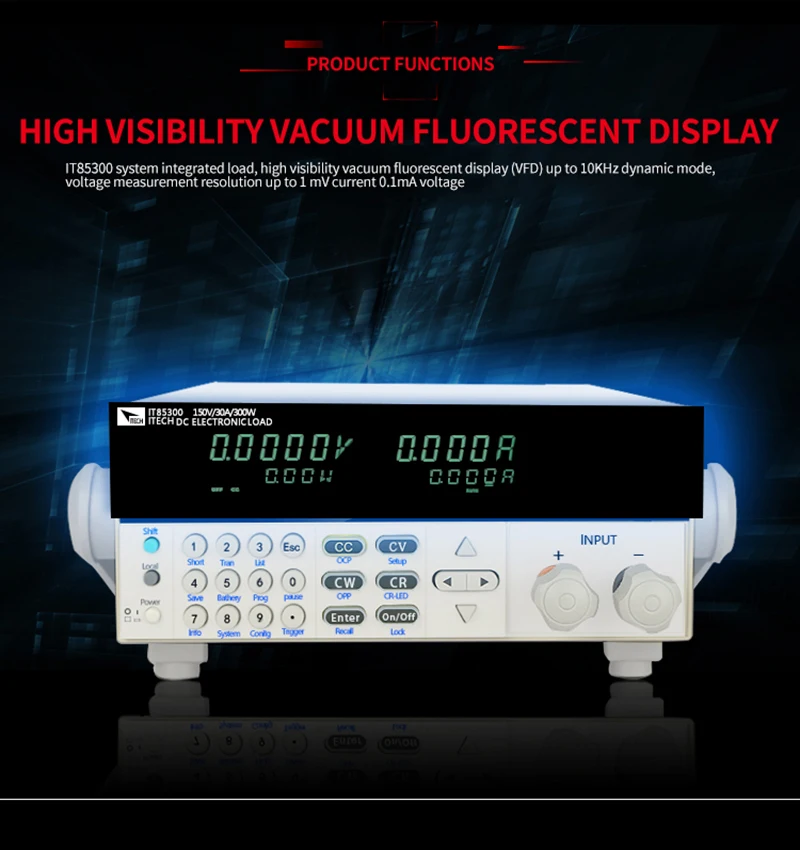 - ITech Electronic Load IT85300 Programmable DC Electronic System Integrated Load 150V 30A 300W IT85300