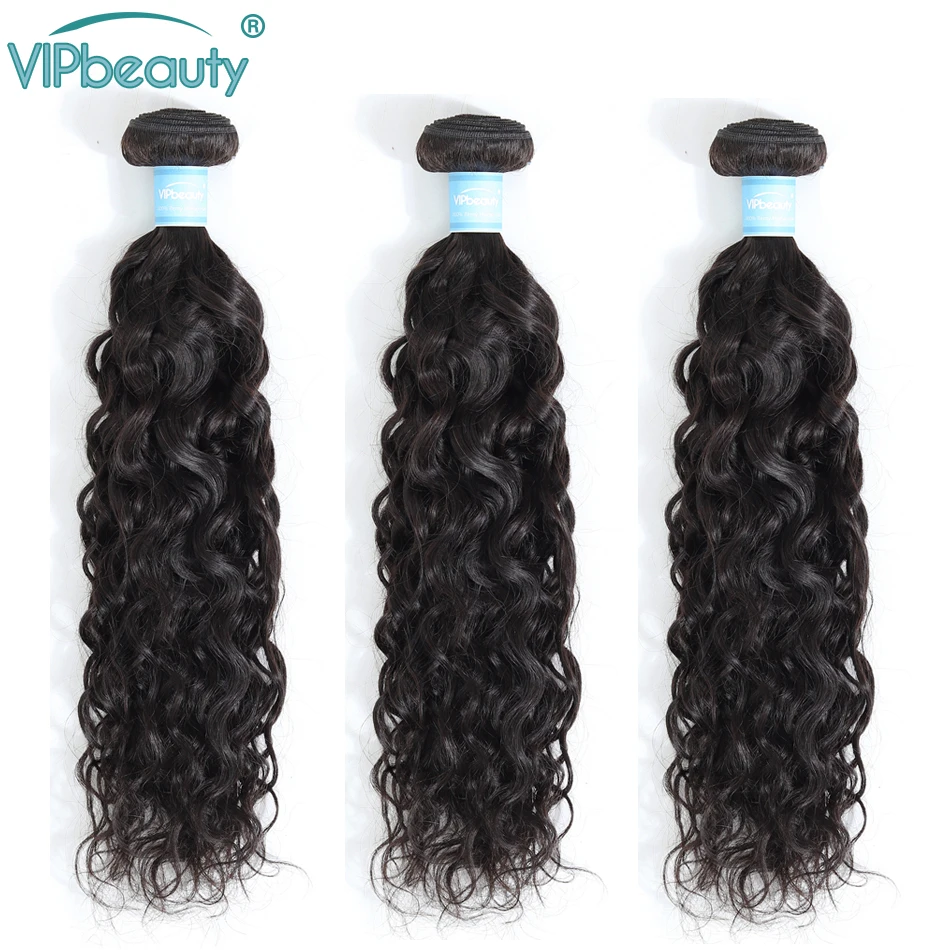 VipBeauty бразильские волнистые пряди 100% человеческие волосы 3 натуральные remy для