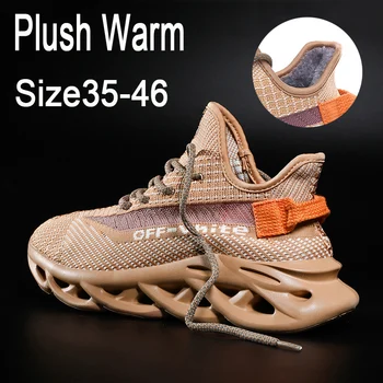 

Men Women Plush Warm Sport Running Sneakers whith Luminous Shoelaces Comfortable Fashion Walking Casual Shoes