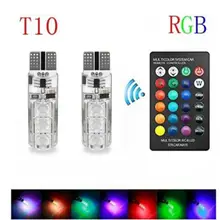 2 шт. Автомобильные светодиодные лампы RGB T10 W5W 194 168 5050
