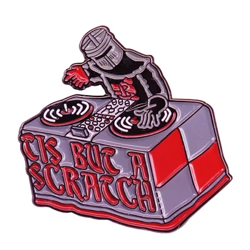 

Tis But a Scratch DJ Monty Python and The Holy Grail Film Enamel Pin Badge