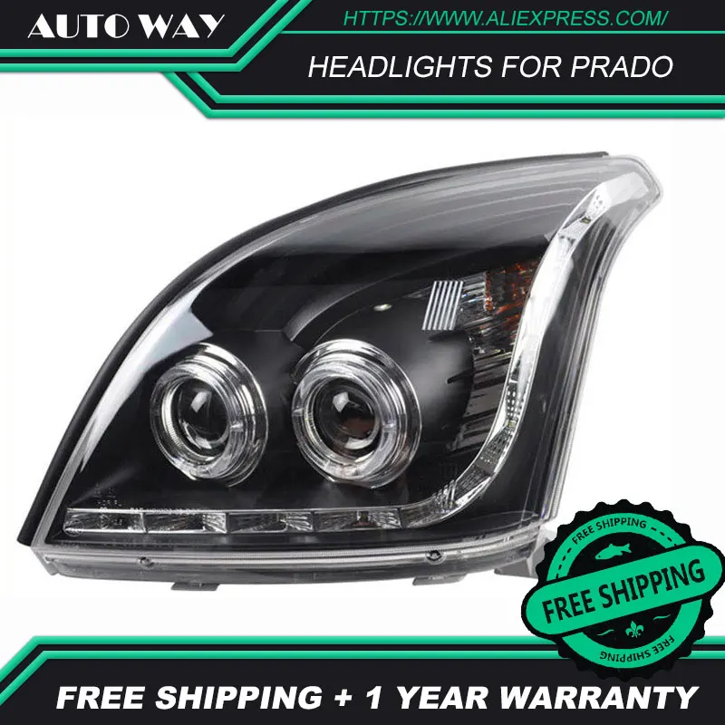 Чехол для стайлинга автомобиля Toyota Prado передние фары 2004-2009 светодиодные DRL Hid