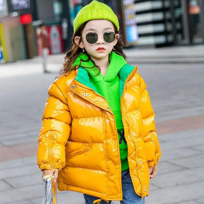  Children's Christmas Gift Cotton Down Jacket For Girls Outwear 2020 New Female Baby Winter Coats Bi