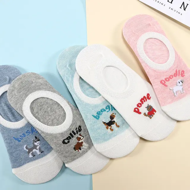27 Style 10 Piece=5 Pairs/Lot Cute Harajuku Animal Women Socks Set Funny Spring Cat Dog Rabbit Panda Low Cut Short Sock Happy 15