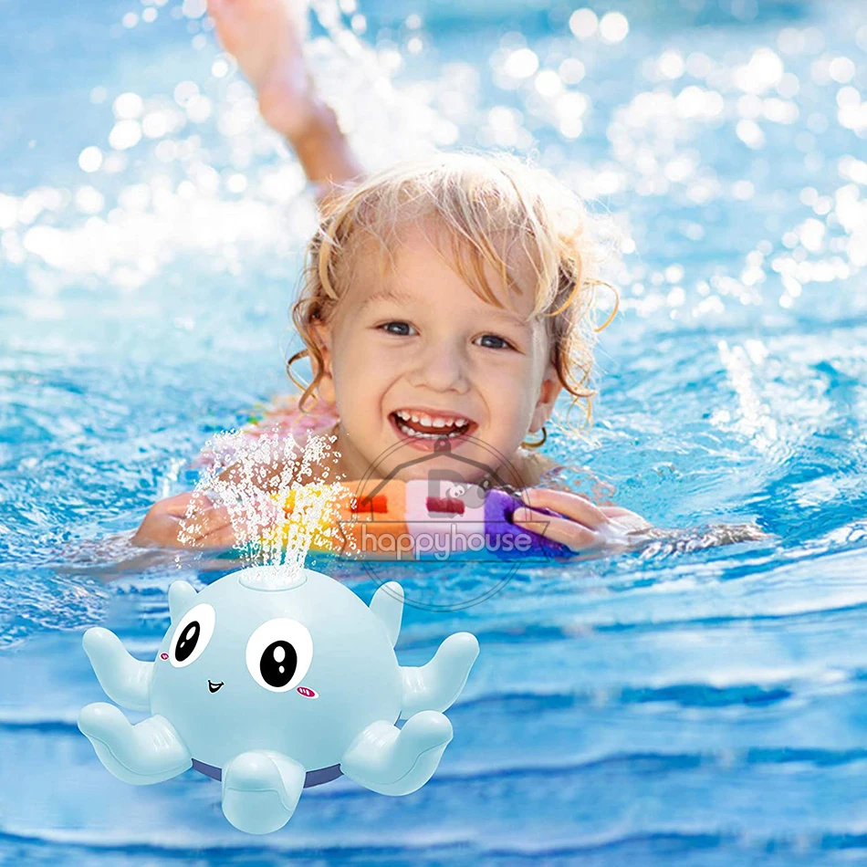 Baby Bath Toys Spray Water Shower Swim Pool Bathing Toys for Kids Electric Whale Bath Ball with Light Music LED Light Baby Toys cool baby toddler toys