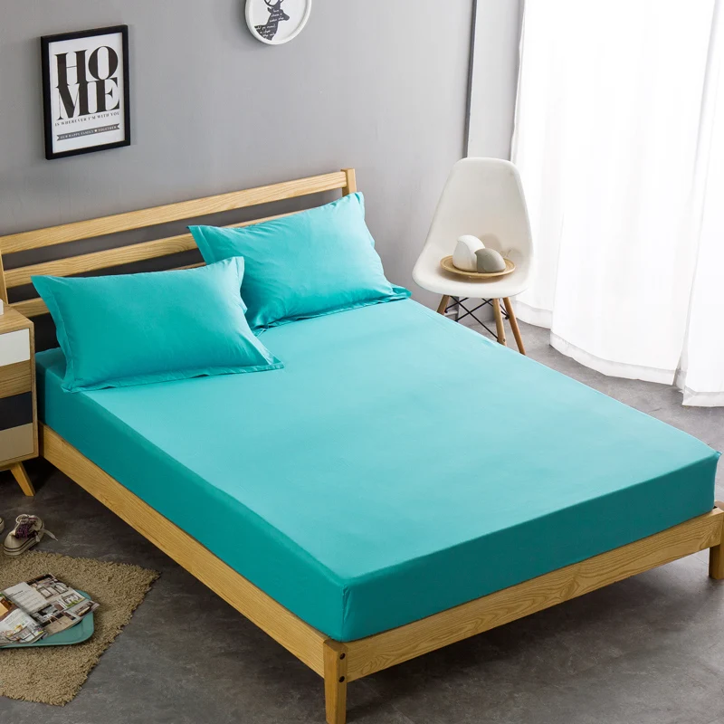 Хлопковая простыня с эластичной лентой однотонное защитное покрывало для