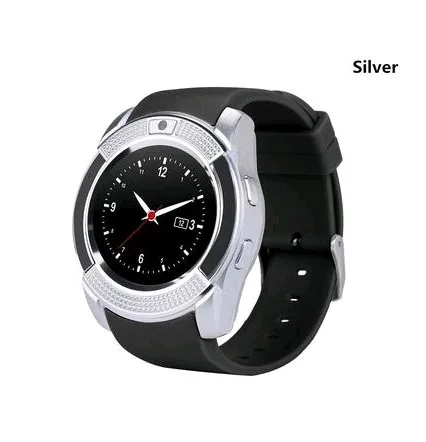 sliver V8 Смарт часы для мужчин Bluetooth спортивные часы для женщин дамы Rel gio Smartwatch с камерой sim-карты слот Android телефон PK DZ09 Y1 A1 - Цвет: sliver