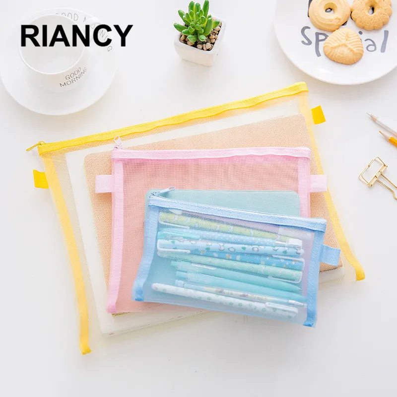 

Pencil cases Mesh pen case Cute pencilcase estuche escolar transparent pencil case school bag astuccio penne estuches 05103