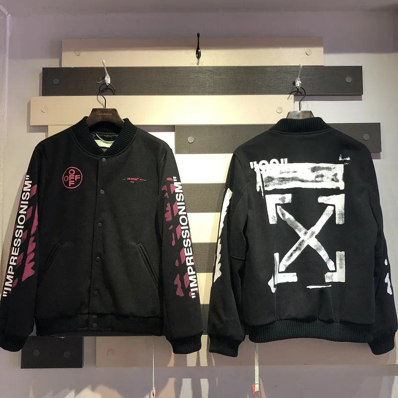 

19ss Autumn And Winter Ow Baseball Uniform Europe And America Popular Brand Fashion Street Hot Selling MEN'S Wear Large Size Loo