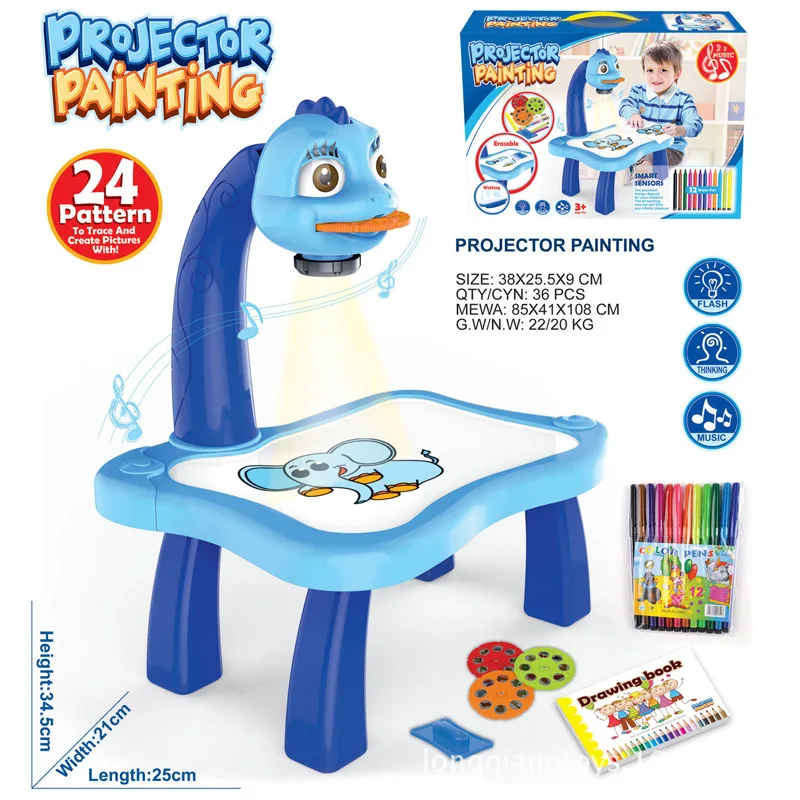 

New Style ENLIGHTEN Early Educational Teaching Aid Cartoon Painted Machine with Music Smart Projection Painting Machine Children