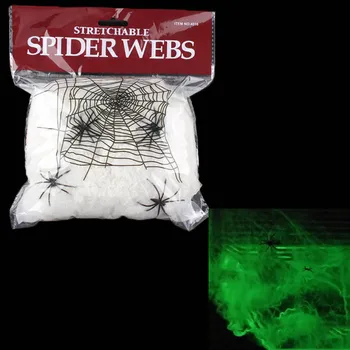 

Noctilucence Horrible Scary Luminous Spider Web Cobweb Bar Haunted House Scene Props Arranged Decor Halloween Party Decoration