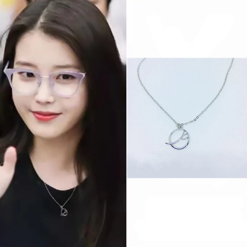T0022-necklace IU same Del luna отель драма Круглый ли Джи Ын Мун ожерелье модная Ювелирная цепочка подарок на день Святого Валентина - Окраска металла: T0022-necklace