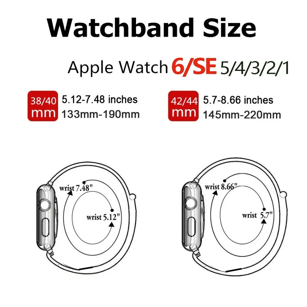 Braided Loop Band For Apple Watch Se Strap 44mm 40mm 42mm 38mm Fabric Nylon Bracelet iWatch Series 7 6 SE 5 4 3 Watch Strap