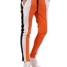 Мужские повседневные штаны для спортзала, для бега, спортивные штаны, в полоску, с эластичной резинкой на талии, спортивная одежда, модные, подходящие цвета, спортивные штаны для бега