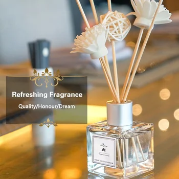 

50ml Glass Bottles Reed Diffuser Sticks Air Fresher Essential Oil Flameless Aromatherapy Home Fragrance Perfume Set Home Perfume