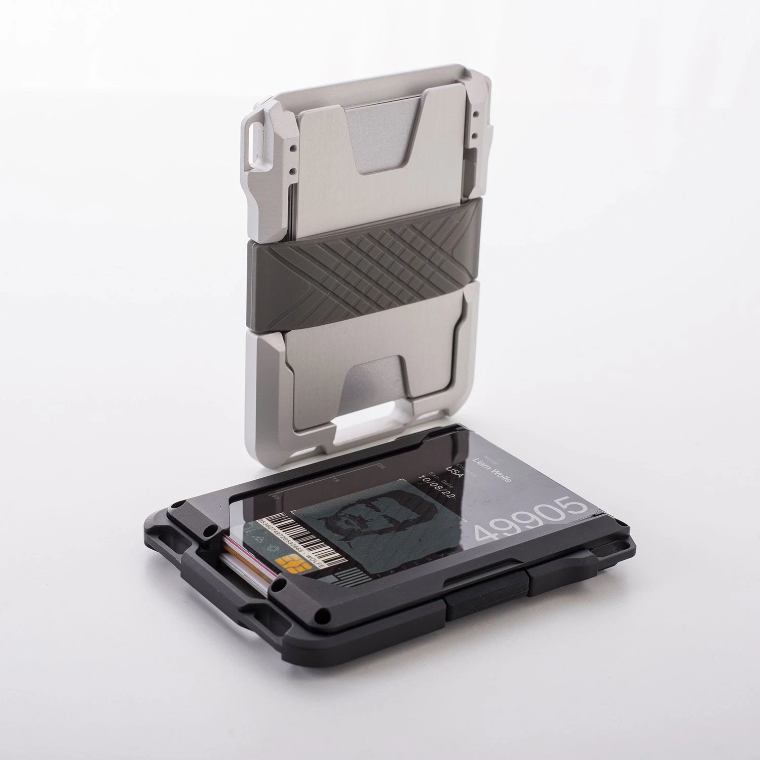 SEMORID Rfid Metal Credit Card Holder Men Tactical lanyards id badge holder Credential Cardholder Case Smart Minimalist Wallet