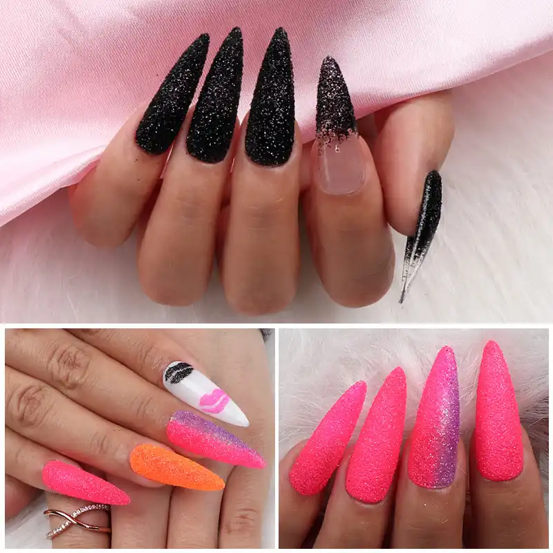Saviland Neon Glitter Nail Powder Manicure Diy Rainbow Glitter