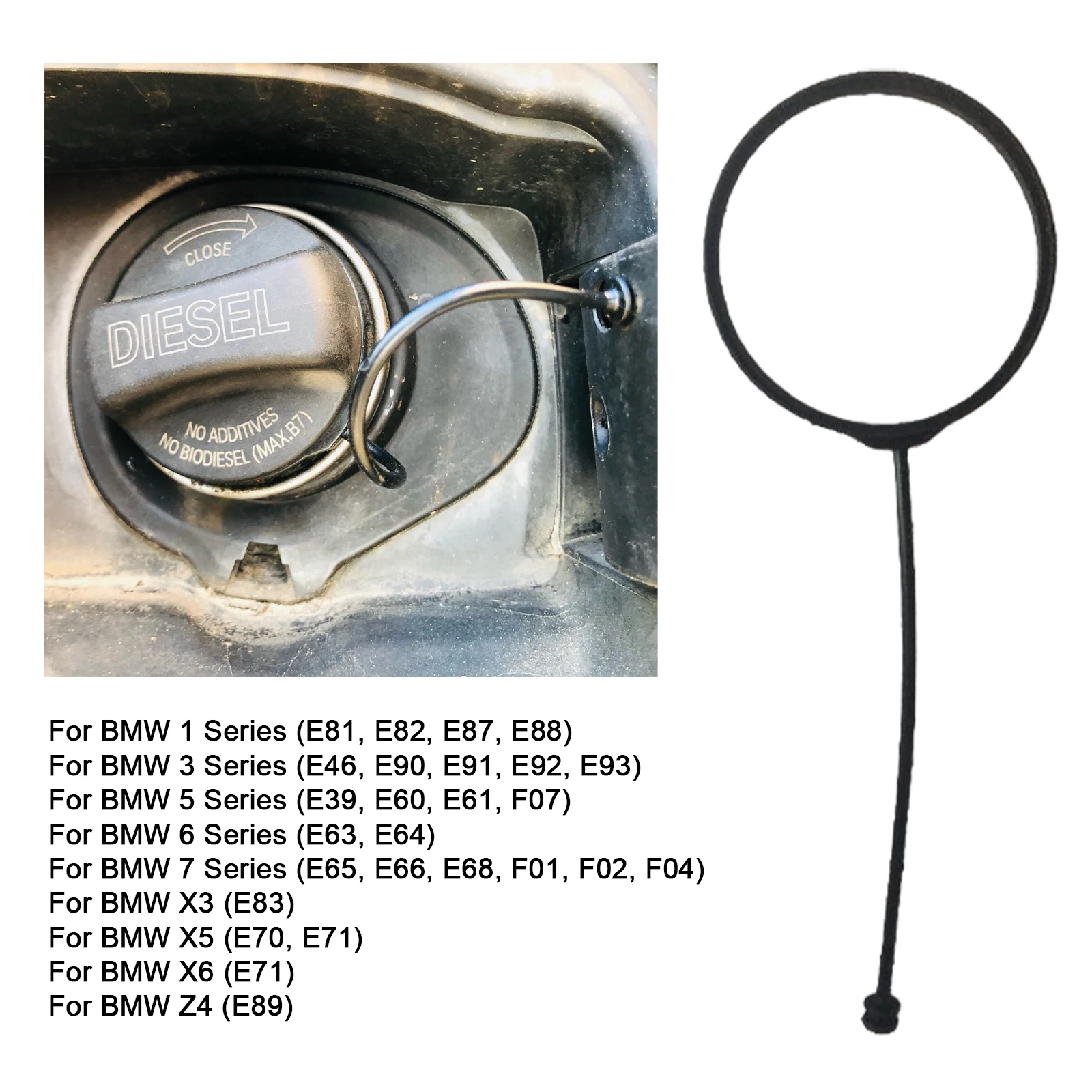Fuel Tank Cover Fuel Oil Tank Cover Cable Sling Gas Cap Rope Line For BMW X1 X3 X4 X5 X6 Z4 Mini