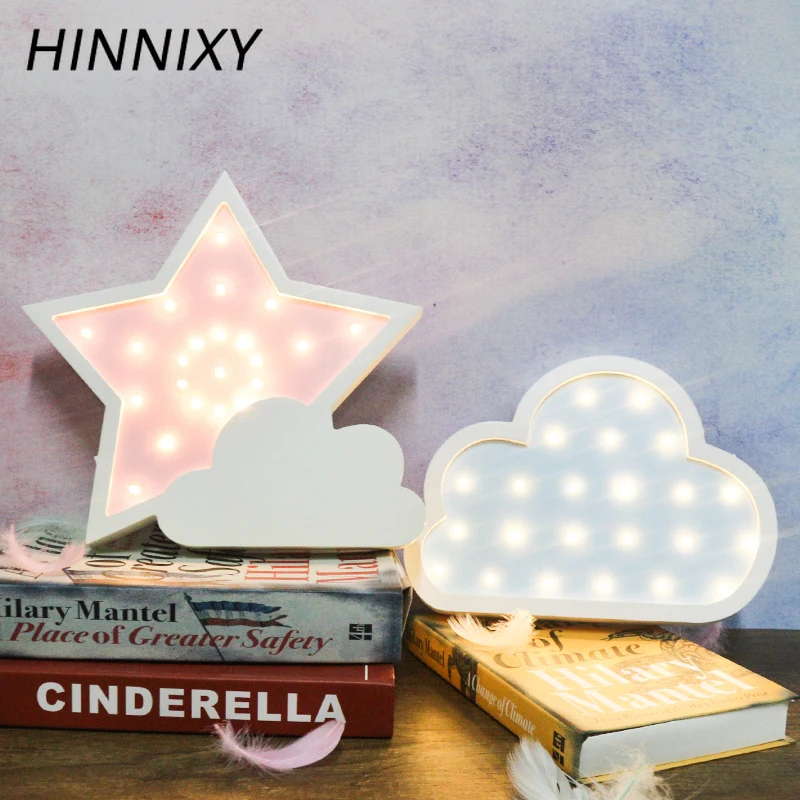 Hinnixy яркие цвета деревянные ночные светильники корона автобус звезда луна лампа